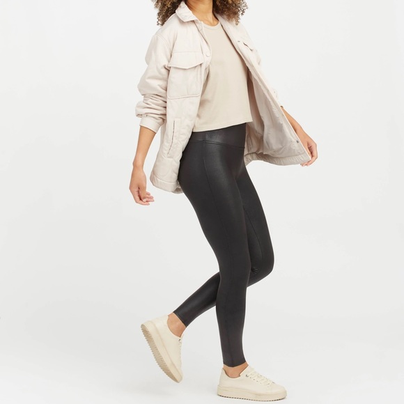 SPANX Faux Vegan Leather Leggings ICONIC - Picture 4 of 15